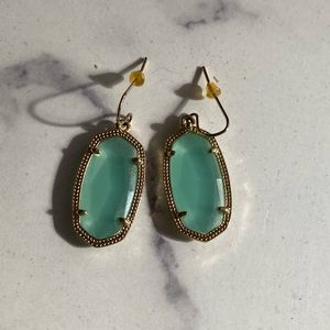 Kendra Scott elle gold drop earrings with turquoise stone
